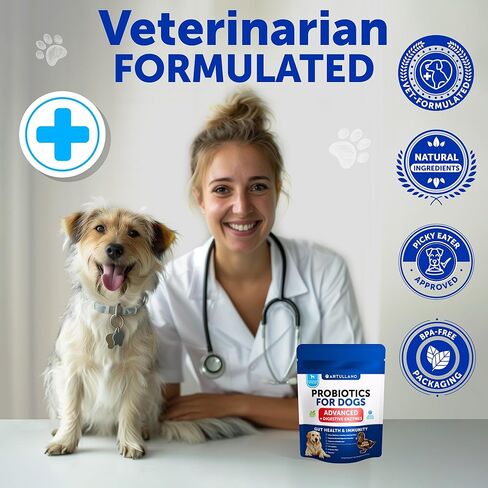 Probiotics for Dogs - Support Gut Health, Itchy Skin, Allergies, Immunity, Yeast Balance - Dog Probiotics and Digestive Enzymes with Prebiotics - Reduce Diarrhea, Gas - 120 Probiotic Chews for Dogs in Kuwait