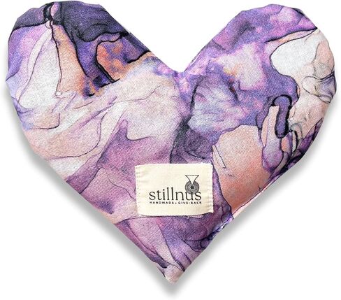 Handmade Heart-Shaped Eye Pillow - Organic Lavender & Flax Seed, Weighted for Hot/Cold Therapy | Holiday & Christmas Gift for Mom, Teachers, & Women (Pink & Purple) in Kuwait