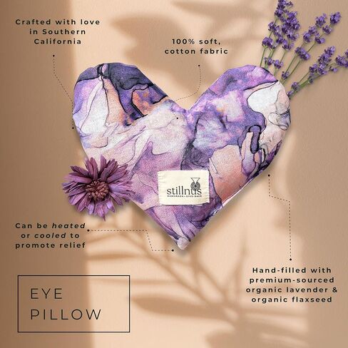 Handmade Heart-Shaped Eye Pillow - Organic Lavender & Flax Seed, Weighted for Hot/Cold Therapy | Holiday & Christmas Gift for Mom, Teachers, & Women (Pink & Purple) in Kuwait