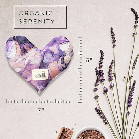 Handmade Heart-Shaped Eye Pillow - Organic Lavender & Flax Seed, Weighted for Hot/Cold Therapy | Holiday & Christmas Gift for Mom, Teachers, & Women (Pink & Purple) in Kuwait