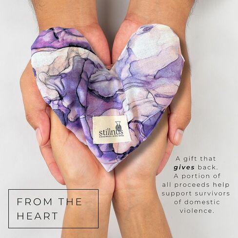 Handmade Heart-Shaped Eye Pillow - Organic Lavender & Flax Seed, Weighted for Hot/Cold Therapy | Holiday & Christmas Gift for Mom, Teachers, & Women (Pink & Purple) in Kuwait