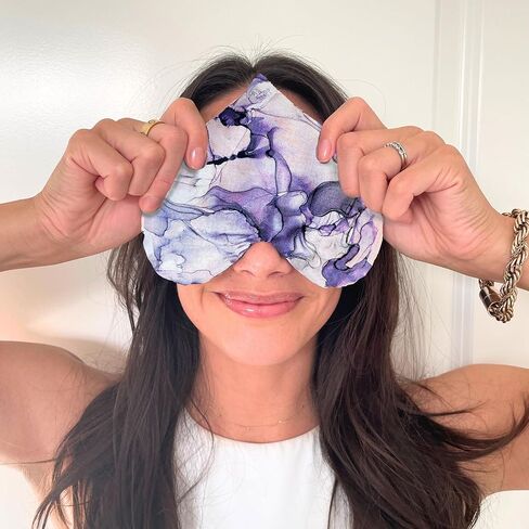 Handmade Heart-Shaped Eye Pillow - Organic Lavender & Flax Seed, Weighted for Hot/Cold Therapy | Holiday & Christmas Gift for Mom, Teachers, & Women (Pink & Purple) in Kuwait