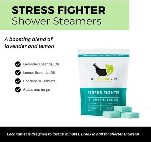 Stress Fighter Shower Steamers Aromatherapy with Essential Oils, Made in the USA Shower Bombs, Shower Bomb Aromatherapy, Relaxing Gifts for Women, Spa Day Gift, Birthday Gift in Saudi Arabia