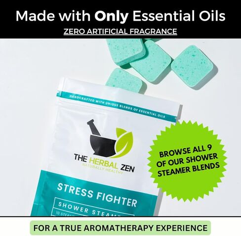Stress Fighter Shower Steamers Aromatherapy with Essential Oils, Made in the USA Shower Bombs, Shower Bomb Aromatherapy, Relaxing Gifts for Women, Spa Day Gift, Birthday Gift in Saudi Arabia