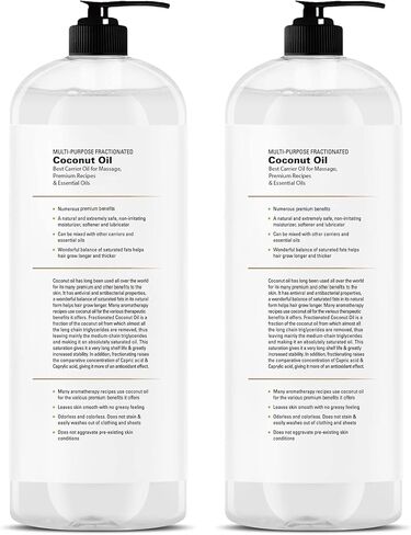 Majestic Pure Fractionated Coconut Oil - Relaxing Massage Oil, Liquid Carrier Oil for Diluting Essential Oils - Skin, Lip, Body & Hair Oil Moisturizer & Softener - 16 fl oz in Kuwait