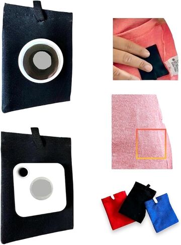 Tracking Device Pocket; A Peel and Stick fabric kids case (3 in a pack) for carrying Tracking devices in a concealed, hidden, secure and comfortable way. (Black) in Kuwait