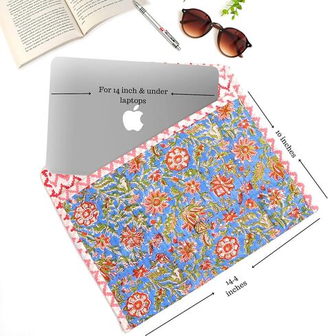 Handmade Laptop and Tablet Sleeve for Women, 13-14 Inch Laptop Sleeve for Women. Laptops and Tablets, Slim & Lightweight Cover with Padded Interior, Perfect for Work, Travel, and Office, College Student Gifts for Christmas, Laptop Cover, MacBook Pro 14 In in Saudi Arabia