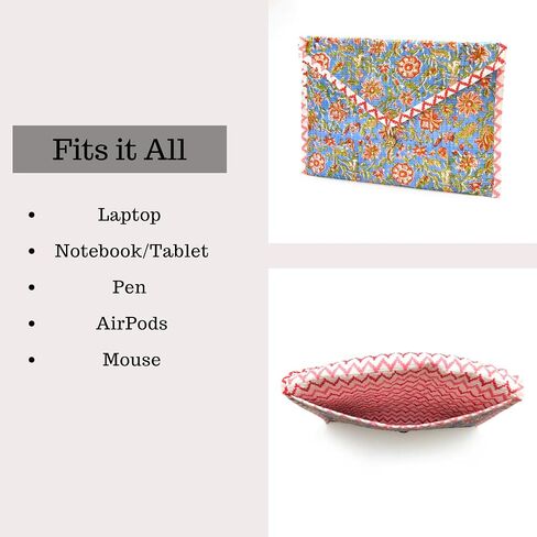 Handmade Laptop and Tablet Sleeve for Women, 13-14 Inch Laptop Sleeve for Women. Laptops and Tablets, Slim & Lightweight Cover with Padded Interior, Perfect for Work, Travel, and Office, College Student Gifts for Christmas, Laptop Cover, MacBook Pro 14 In in Saudi Arabia