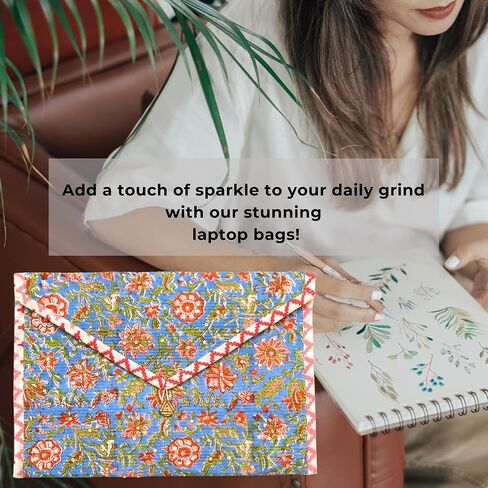 Handmade Laptop and Tablet Sleeve for Women, 13-14 Inch Laptop Sleeve for Women. Laptops and Tablets, Slim & Lightweight Cover with Padded Interior, Perfect for Work, Travel, and Office, College Student Gifts for Christmas, Laptop Cover, MacBook Pro 14 In in Saudi Arabia