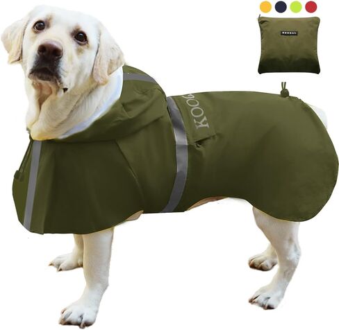 Waterproof Dog Coat for Small to Medium Dog Raincoat Apparel, Dog Raincoat Poncho Waterproof Dog Clothes Pet Jacket Dog Raincoats Jacket for Small to Medium Dogs(Red,3XL) in Kuwait