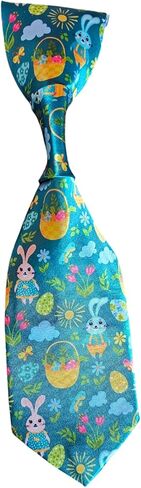 تربى ذوي الياقات البيضاء عيد الفصح | ألوان الباستيل وتصميمات Easter Egg & Bunny | upcycled من Human Neckties | 4 أحجام (صغيرة 6 بوصات ، الأرانب على الأخضر) in Kuwait