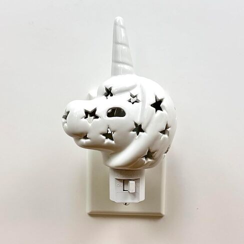 Lily's Lights Handmade Ceramic White Elephant LED Night Light for Kids – Safari Nursery & Room Decor, Energy Efficient Plug-in Night Light with Soft Glow, Includes Gift Box in Saudi Arabia