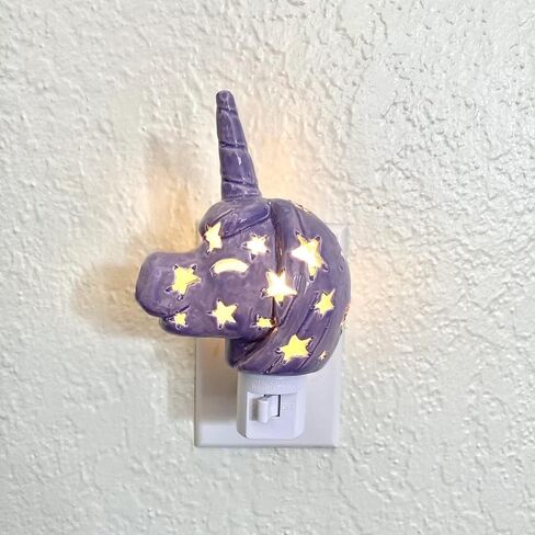 Lily's Lights Handmade Ceramic White Elephant LED Night Light for Kids – Safari Nursery & Room Decor, Energy Efficient Plug-in Night Light with Soft Glow, Includes Gift Box in Saudi Arabia