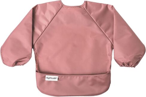 Tiny Twink Mess Proof Baby Bib ، 2 pack alweve sleeve bib oufft ، bibs مقاومة للماء للأطفال الصغار ، قابلة للغسل في الآلة ، إغلاق إثبات السحب ، ودعم الطفل للأكل ، والأكمام الطويلة (Llate Olive ، 6-24 شهرًا) in Kuwait
