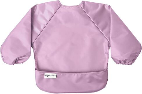 Tiny Twink Mess Proof Baby Bib ، 2 pack alweve sleeve bib oufft ، bibs مقاومة للماء للأطفال الصغار ، قابلة للغسل في الآلة ، إغلاق إثبات السحب ، ودعم الطفل للأكل ، والأكمام الطويلة (Llate Olive ، 6-24 شهرًا) in Kuwait
