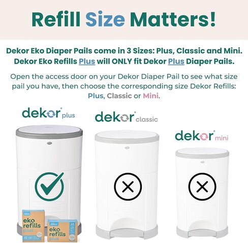 Diaper Dekor Eko Plus Refills, 4 Count | ONLY Eco-Friendly Diaper Pail Refills Made With 70% Recycled Materials | Quicker, Easier & More Cost Effective than Trash Bags | Unscented in Saudi Arabia