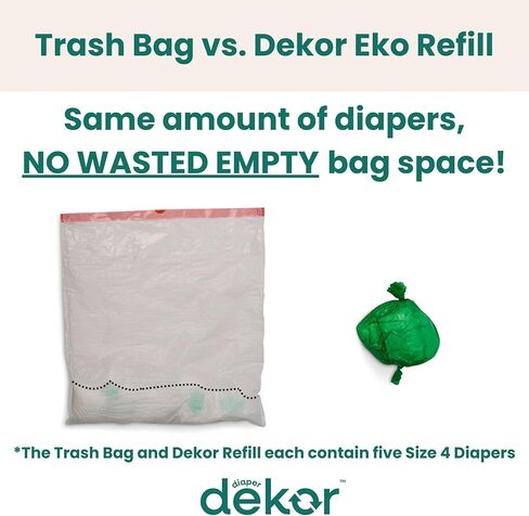 Diaper Dekor Eko Plus Refills, 4 Count | ONLY Eco-Friendly Diaper Pail Refills Made With 70% Recycled Materials | Quicker, Easier & More Cost Effective than Trash Bags | Unscented in Saudi Arabia