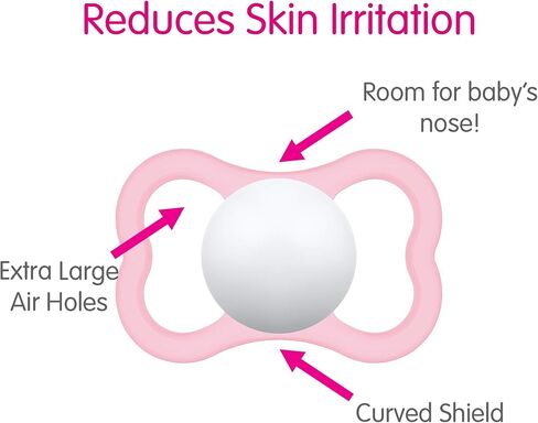 MAM Air Night Pacifiers (1 Sterilizing Pacifier Case), MAM Sensitive Skin Pacifier 6+ Months, Glow in the Dark Pacifier, Best Pacifier for Breastfed Babies, Baby Boy Pacifiers, 6-16 - 2 Ct (Pack of 1) in Kuwait