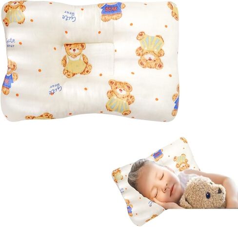 Unisex Pillow Airmesh Breathable Cool 100% Cotton,Portable, Car and Travel Pillow, Control Sweat, MultiFunctual Small Pillow, Decor Pillows (Teddy Design) in Saudi Arabia