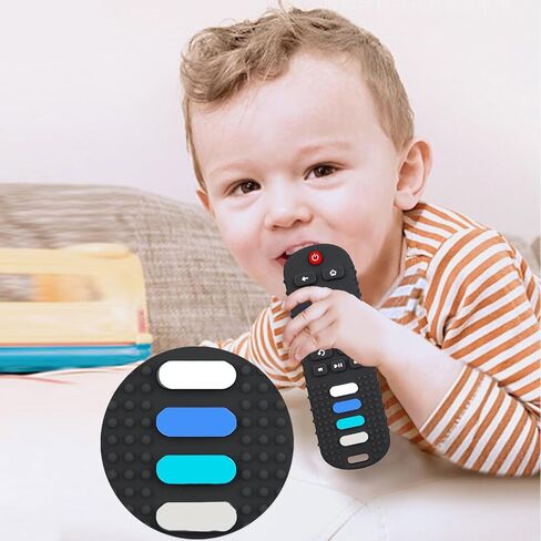 Silicone Baby Teething Toys, Teething Toys for Babies 3 6 18 24 Months, Baby Silicone Chew Toys,Remote Control Shape Teething Toys,BPA Free (Blue) in Saudi Arabia
