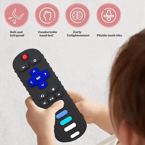 Silicone Baby Teething Toys, Teething Toys for Babies 3 6 18 24 Months, Baby Silicone Chew Toys,Remote Control Shape Teething Toys,BPA Free (Blue) in Saudi Arabia