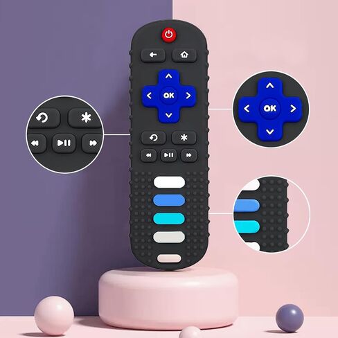 Silicone Baby Teething Toys, Teething Toys for Babies 3 6 18 24 Months, Baby Silicone Chew Toys,Remote Control Shape Teething Toys,BPA Free (Blue) in Saudi Arabia
