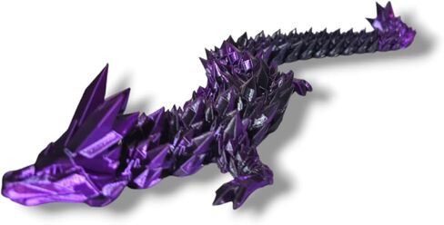 14in Articulated Crystal Dragons (Black/Purple) - Made in USA in Kuwait