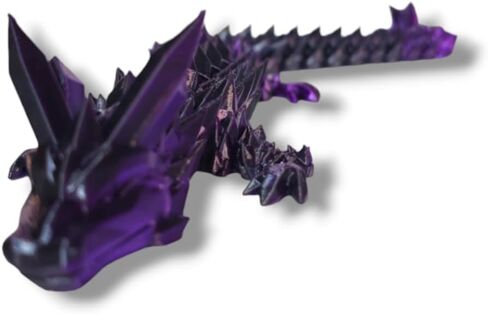 14in Articulated Crystal Dragons (Black/Purple) - Made in USA in Kuwait