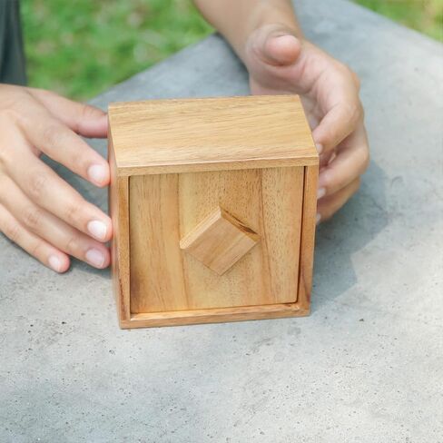 BSIRI لغز صندوق سر الكنز الخشبي مع قفل، مقصورة مخفية، ألغاز تحفيز العقل للبالغين، ديكور المنزل، ألعاب التعلم والتعليم، حامل بطاقة لبطاقات الهدايا، ديكورات غرفة المعيشة in Kuwait