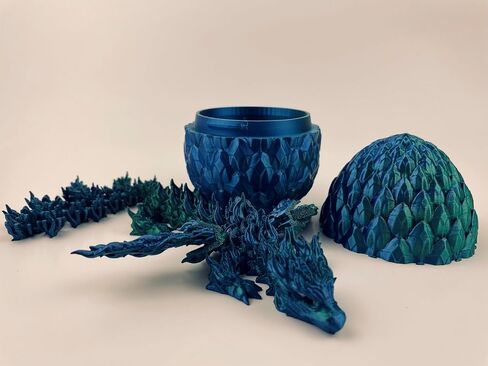 3D Printed Phoenix Dragon - Articulating Fidget Toy, Mythical Gift for Dragon Lovers (Silver, Copper, & Gold) - 9" Head to Tail in Saudi Arabia