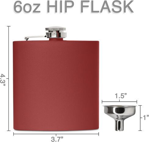 6 oz Stainless Steel Hip Flask with Funnel for Men & Women, Powder Coated Flask Gift Sets for Groomsmen, Bridesmaids, Wedding Party Whiskey Flask for Liquor, by Clear Water Home Goods, Matte Teal in Saudi Arabia