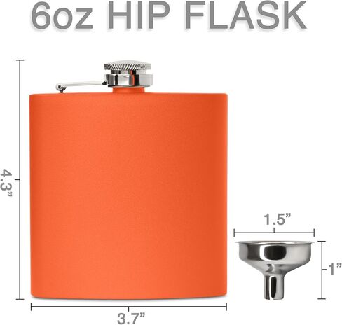 6 oz Stainless Steel Hip Flask with Funnel for Men & Women, Powder Coated Flask Gift Sets for Groomsmen, Bridesmaids, Wedding Party Whiskey Flask for Liquor, by Clear Water Home Goods, Matte Teal in Saudi Arabia