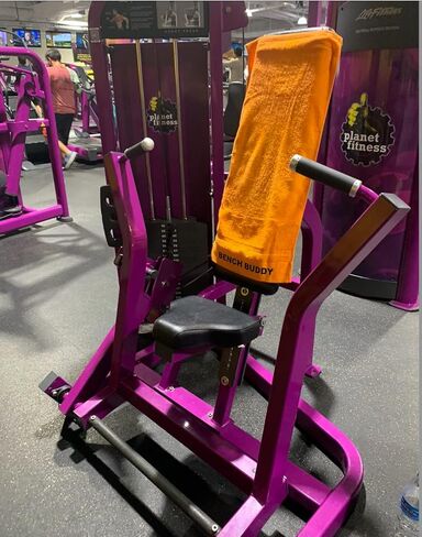 Universal Gym Bench Towel, Full Length w/Elastic Strap Multipurpose Terrycloth (Black) in Saudi Arabia