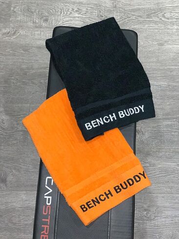 Universal Gym Bench Towel, Full Length w/Elastic Strap Multipurpose Terrycloth (Black) in Saudi Arabia