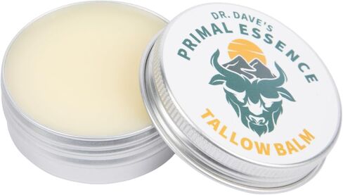 Dr. Dave's Primal Essence Grass Fed Beef Tallow for Skin - Tallow Balm with Shea Butter, Organic Jojoba Oil, Honey, Beeswax - Face and Body Moisturizer - Unscented - 1 oz in Kuwait