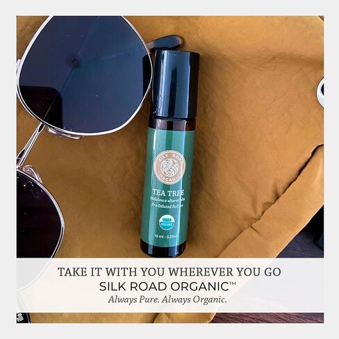 Organic Tea Tree Essential Oil Roll On, 100% Pure USDA Certified – Healthy Skin, Hair, Toenails, Feet - 10 ml Roller by Silk Road Organic - Always Pure, Always Organic in Saudi Arabia