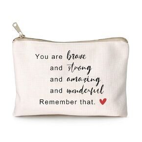 You Are Strong Brave Amazing Reminder Gift Makeup Bag Affirmation Gifts Positive Thoughtful Gifts Inspirational Gift for Daughter Travel Bag Graduation Gifts