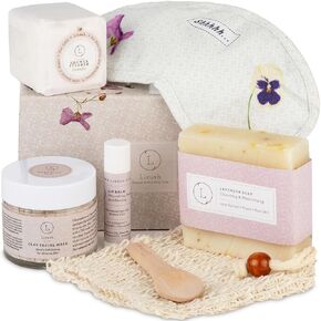 Lizush Luxury Spa Gifts for Women - 15 Piece Lavender Valentines Day Gifts for Her, Gift Baskets for Women, Body Care Set for Mom, Birthday Box, Self Care Spa Kit For Wife - Handmade In The USA