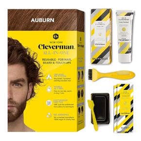 Cleverman Dark Brown Hair & Beard Dye Kit for Men - Natural-Looking Gray Coverage, Professional-Quality, Ammonia-Free for Hair, Beard & Mustache