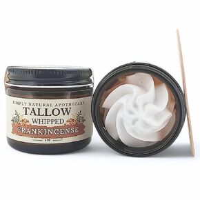 Beef Tallow for Skin Care, Face, Hands - Natural Moisturizer - Whipped - Organic Grass-Fed Beef Fat - Vitamins A, D, E, K - Dry Skin, Baby Diaper Cream - Hydrating - Handmade - Unscented - 2 oz Jar