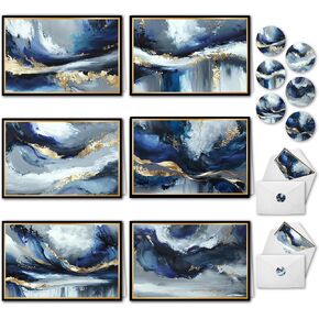 smart scribbles 48 Blank Cards and Envelopes - 4x6" Assorted Note Cards for All Occasions, Rainbow Agate Greeting Cards, Thank You Cards Assortment Pack with Matching Envelope Seals