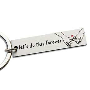 Stamped Stainless Steel Keychain for Him Car Keychain Valentine’s Day Gift Let’s Do This Forever for Boyfriend Valentines Day Gift Ideas for Boyfriend Anniversary Gift Key Chain