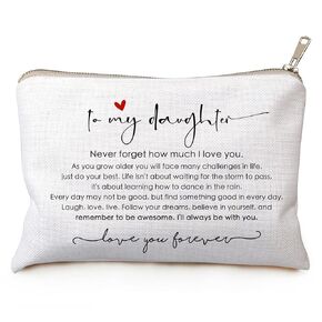 هدايا ابنة من Mom Makeup Case Giftuation Gift Cosmetic Bag Gift من Mom Christmas Gift Homports for Women Makeup Organizer to Daughter