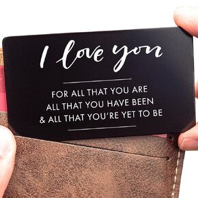 I Love You Card for Him Her | Engraved Aluminum Wallet Insert – “I Choose You" Gift for My Husband or Boyfriend, Perfect for Long Distance, Valentines, and Anniversaries
