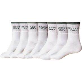 Unisex High Ankle Crew Winter Socks for Men & Women White Cotton 7 pairs - Athletic Running, Workout, Compression Fit