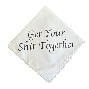 Wedding Handkerchief - Bridesmaid Gift, Wedding Gift, Mother of the Bride, Father of the Bride, Mother of the Groom, No Ugly Crying, Happy Tears (Get Your Shit Together)