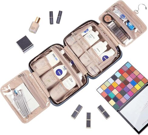 حقيبة أدوات الزينة للمسافح Nishel للنساء ، منظم معلق محمول للشامبو بحجم السفر ، والبلسم ، ومجموعة الفرش ، وملحقات المكياج ، والحجم المتوسط ​​، والوردي in Kuwait