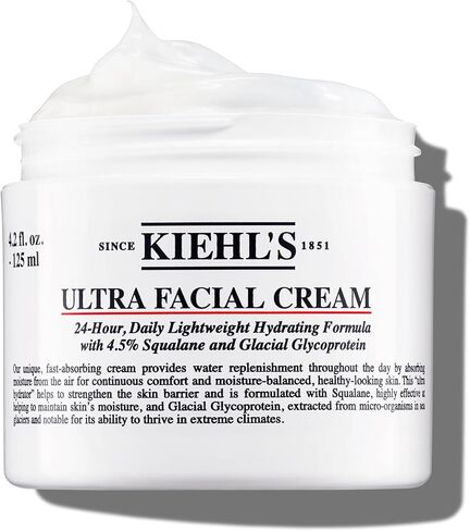 Kiehl's Ultra Facial Cream, with 4.5% Squalane to Strengthen Skin's Moisture Barrier, Skin Feels Softer and Smoother, Long-Lasting Hydration, Easy and Fast-Absorbing, Suitable for All Skin Types in Saudi Arabia
