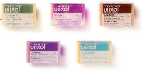 Handmade Soap Bars Set of 7, Almonds, Lavender, Peppermint, Rosemary, Roses, Tangerine, Olive 3.5 oz each in Saudi Arabia