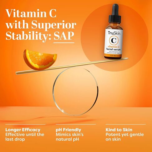 TruSkin Vitamin C Serum – Anti Aging Facial Serum with Vitamin C, Hyaluronic Acid, Vitamin E – Brightening Serum – Even Skin Tone, Improve Appearance of Dark Spots, Fine Lines & Wrinkles, 1 Fl Oz in Saudi Arabia